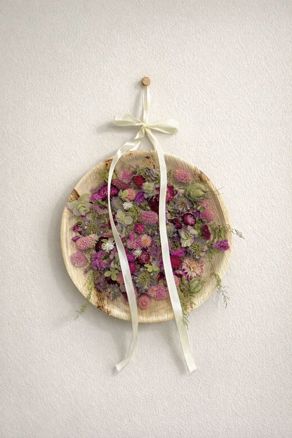 Dried Petal Floral Palm Leaf Wall Art