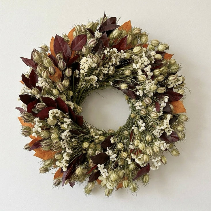 Dried and Preserved Russet Pearl Wreath