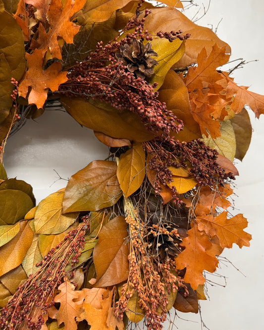 Dried and Preserved November Forage Wreath