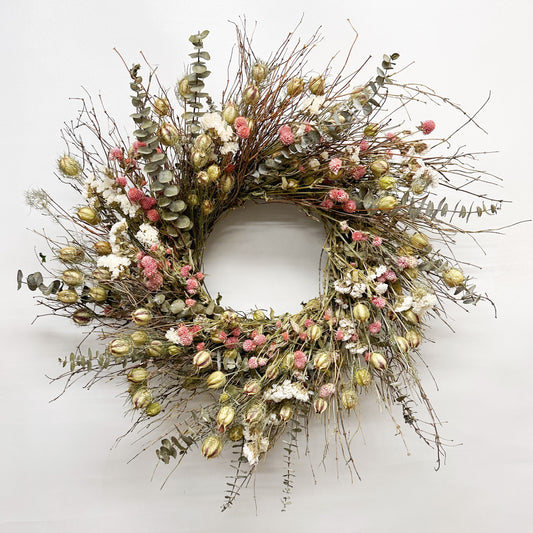 Dried Pink Eucalyptus Wreath