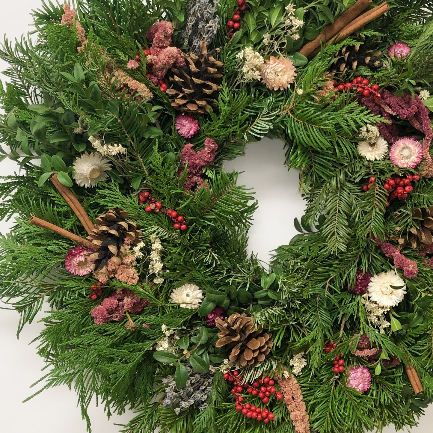 Fresh Evergreens Winter Orchard Wreath