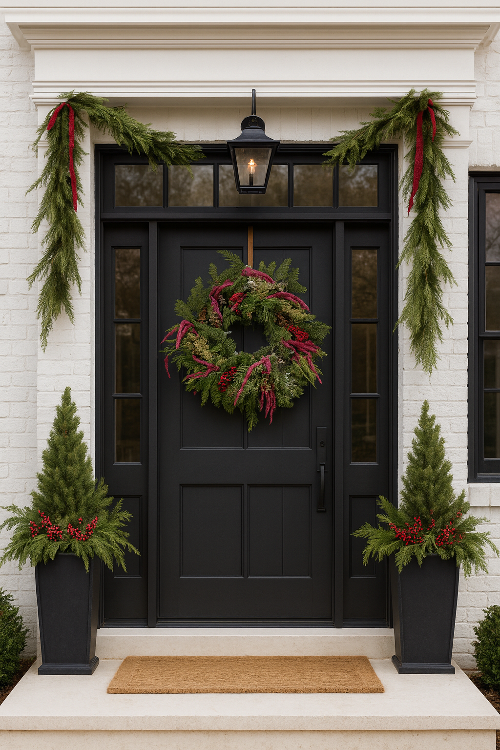 Fresh Evergreens Amaranth Everlasting Wreath