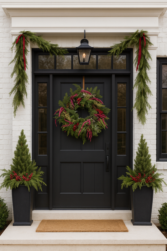 Fresh Evergreens Amaranth Everlasting Wreath