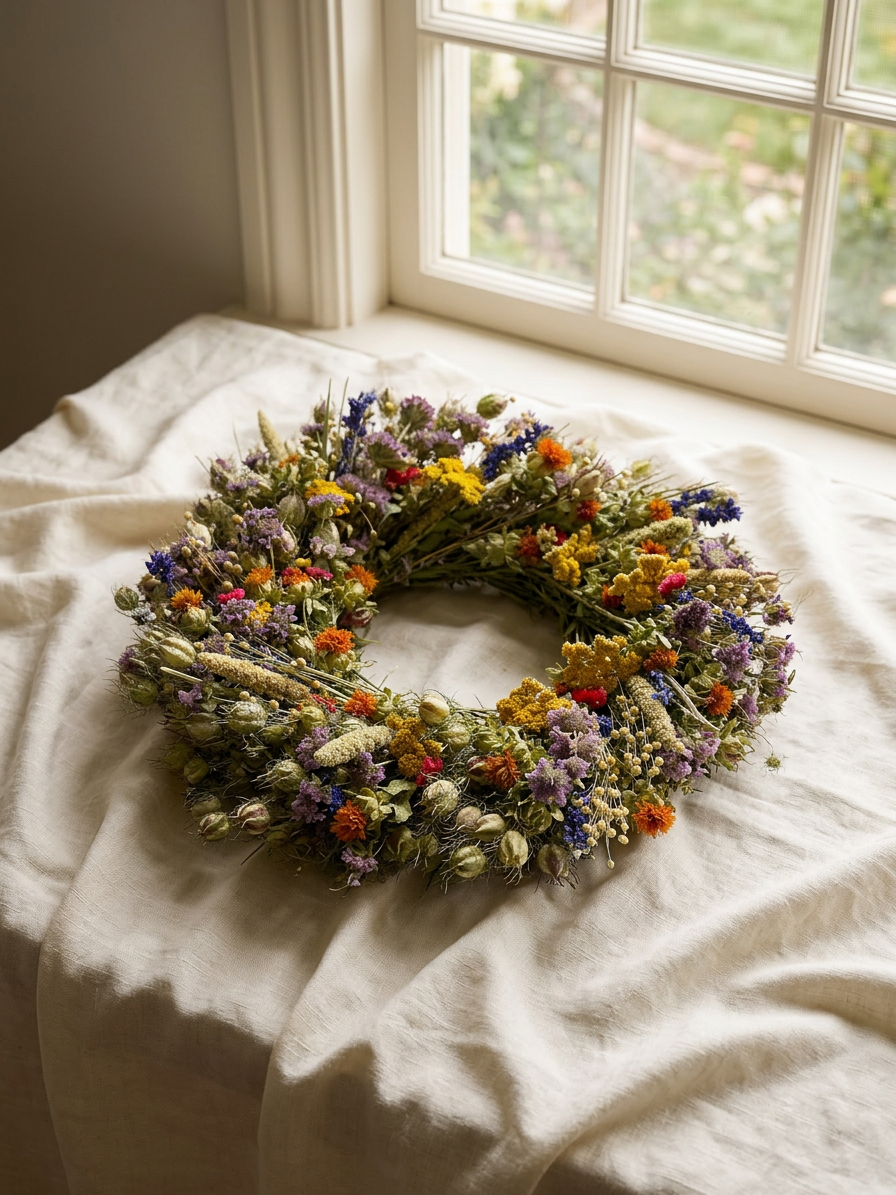 Dried Artistry Field Wreath