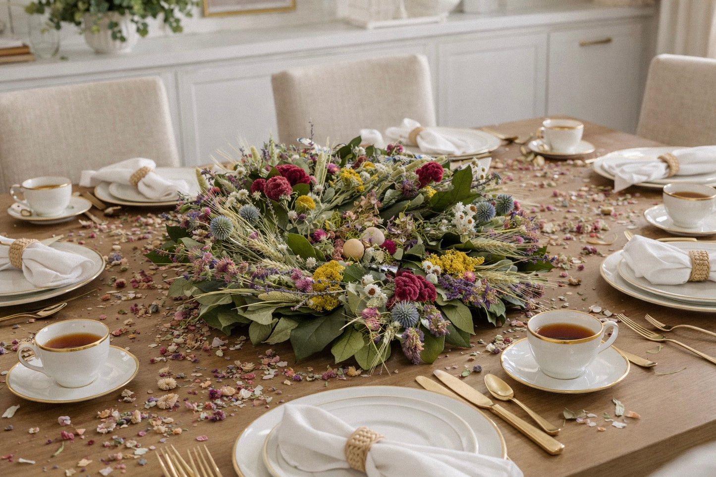 Dried and Preserved Flourish Lane Centerpiece with Confetti