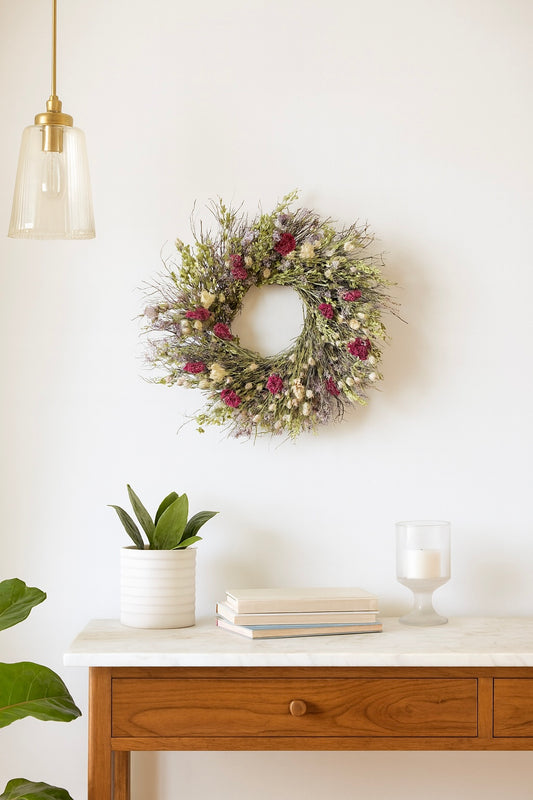Dried Celosia Rowan Wreath