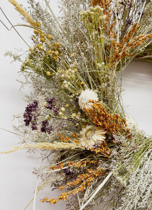 Dried Oregano and Ivory Wreath