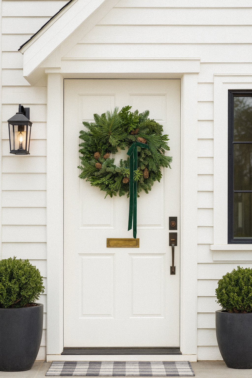Fresh Evergreens Emerald Velvet Wreath