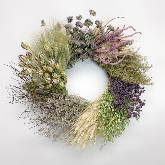Dried Provence Wheel Wreath