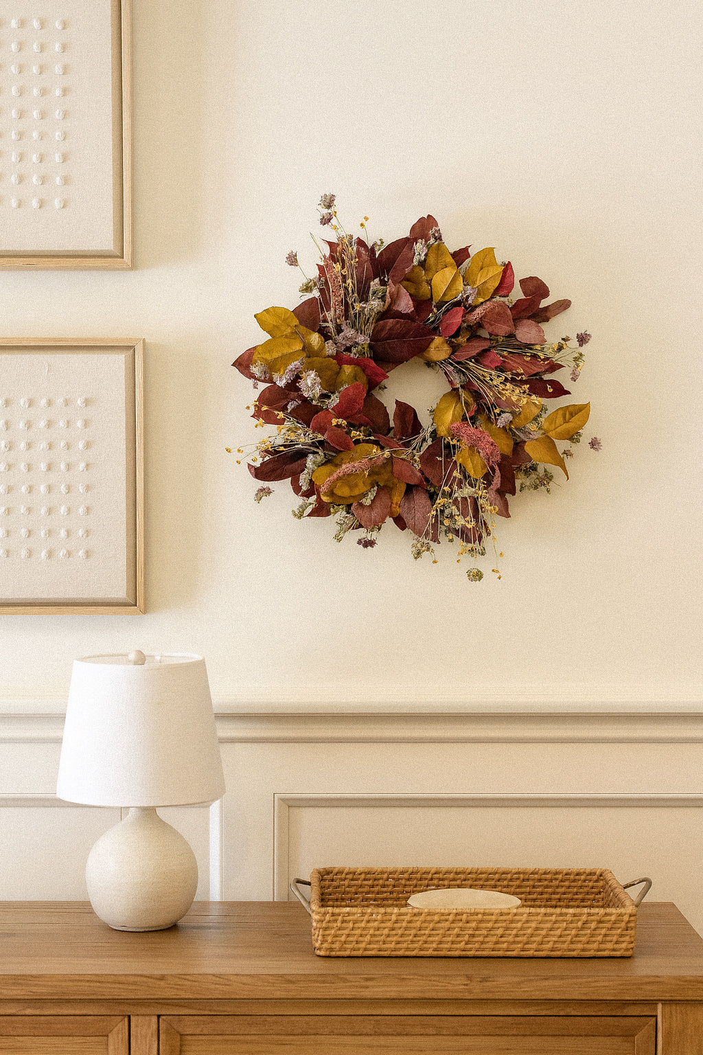Dried and Preserved Laurel Amaranth Wreath