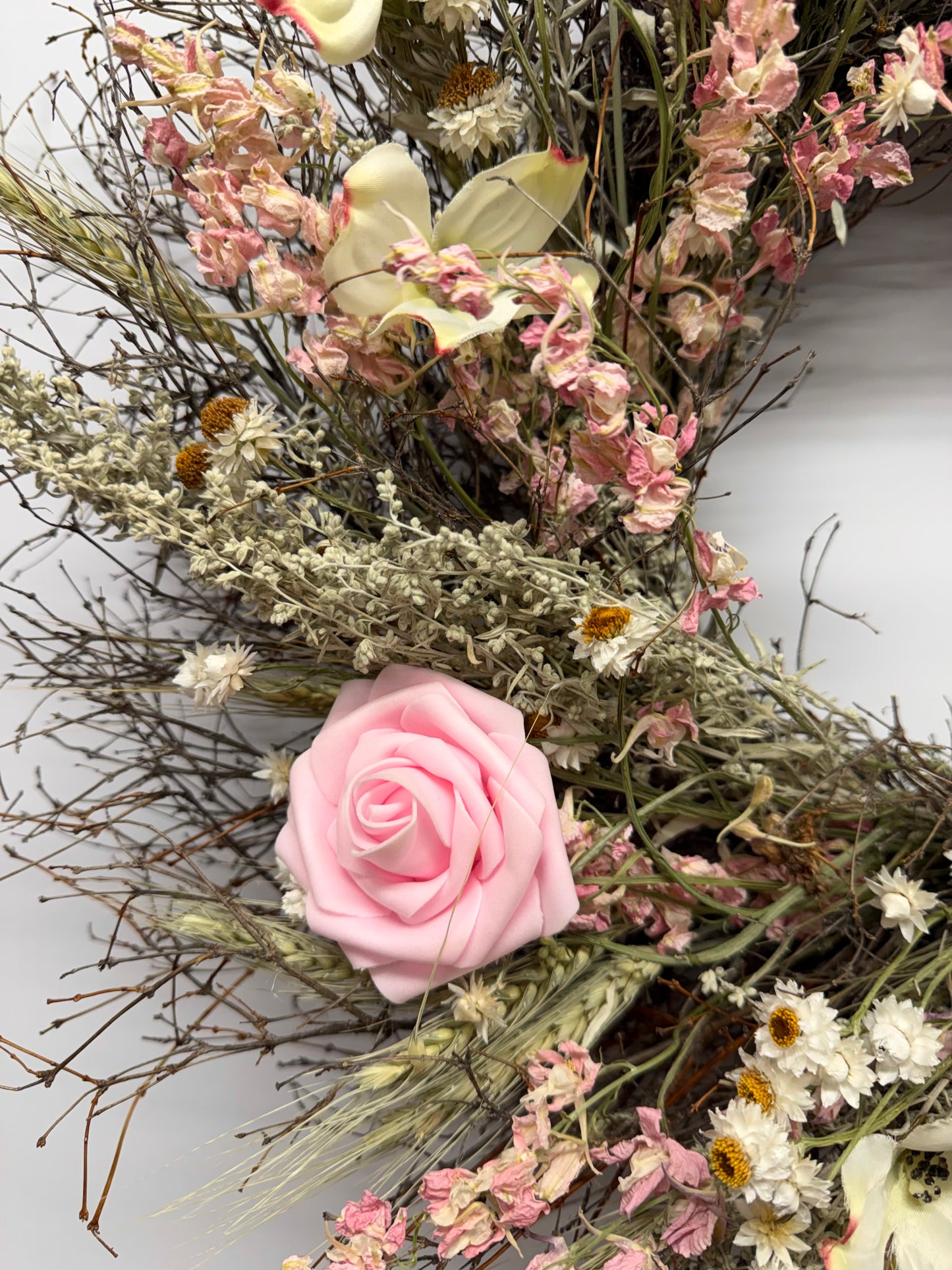 Dried Pink Gardens Wreath