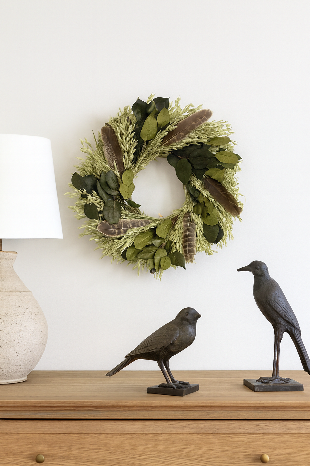 Dried and Preserved Turkey Feather Glade Wreath