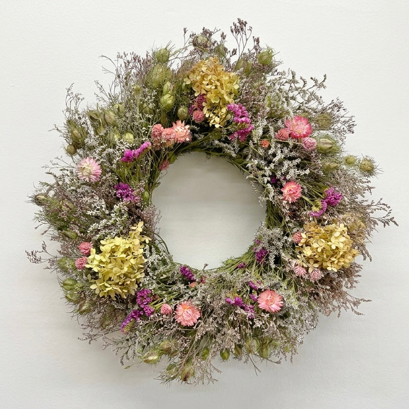Dried Pink Paloma Wreath