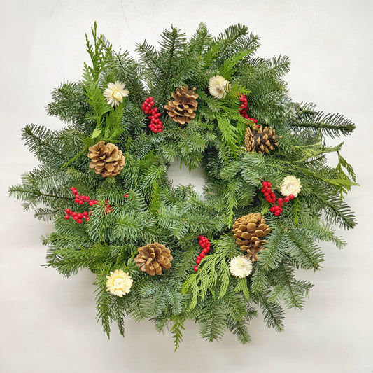 Fresh Evergreens Pretty Christmas Wreath