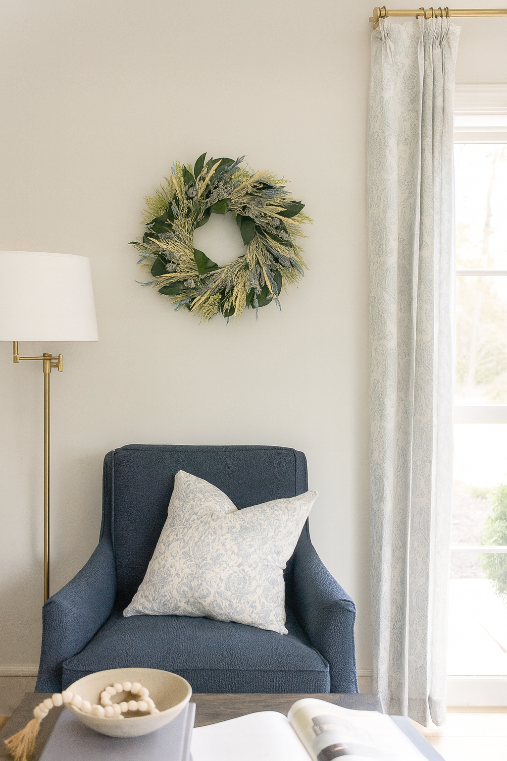 Dried and Preserved Blue Harmony Wreath