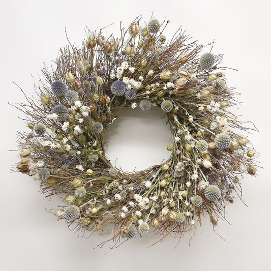 Dried Thistle Daisies Wreath