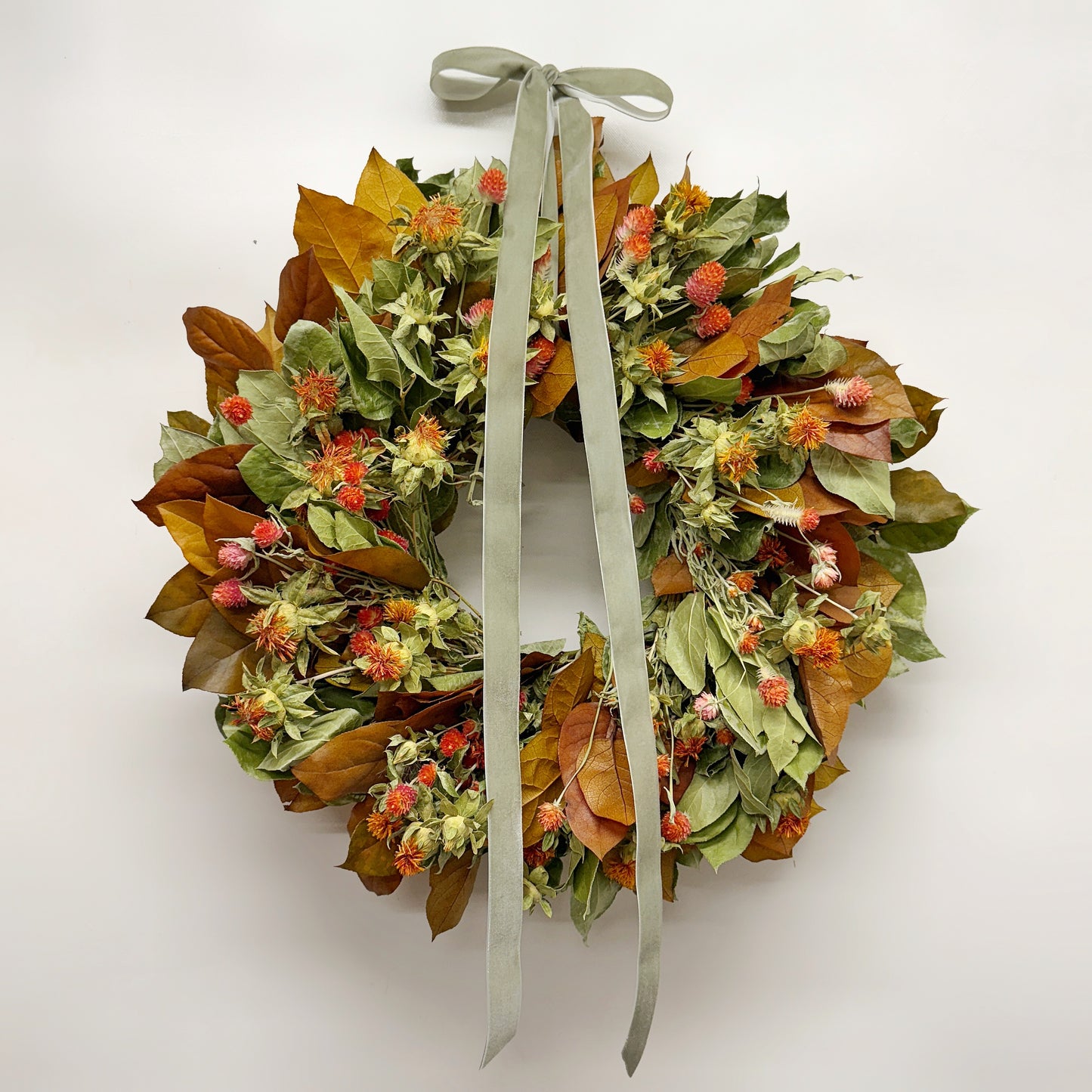 Dried and Preserved Sunset Petal Wreath