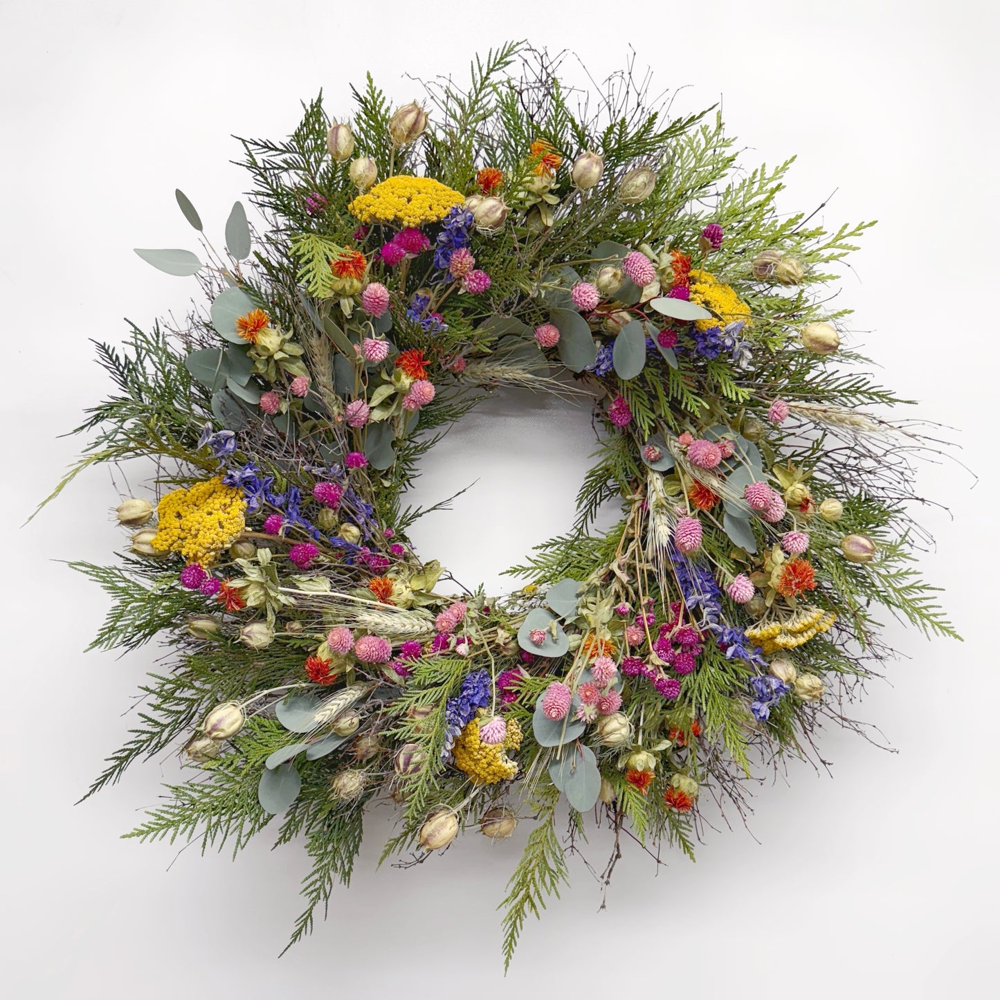 Dried Blooming Hillside Wreath
