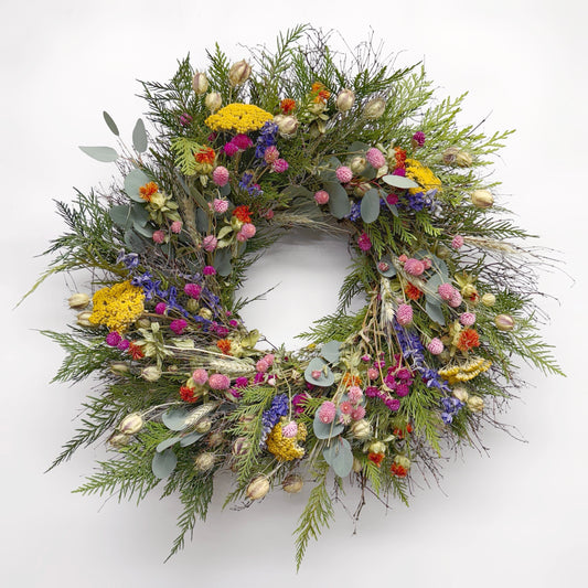 Dried Blooming Hillside Wreath