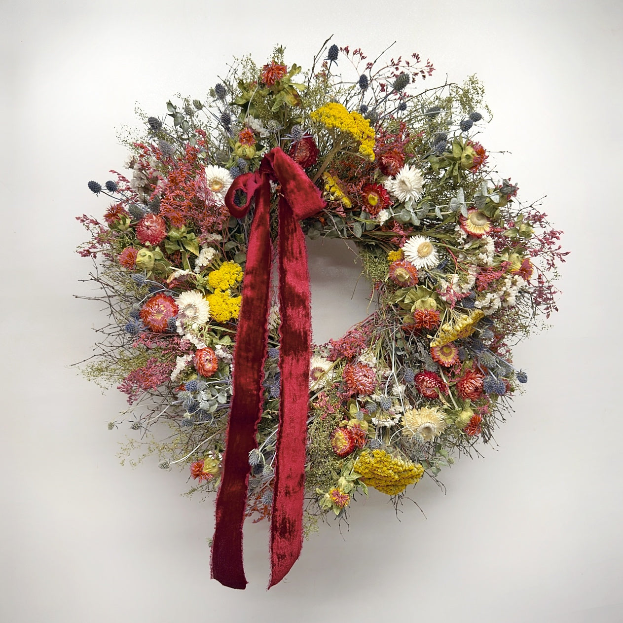 Dried Prairie Ruby Wreath