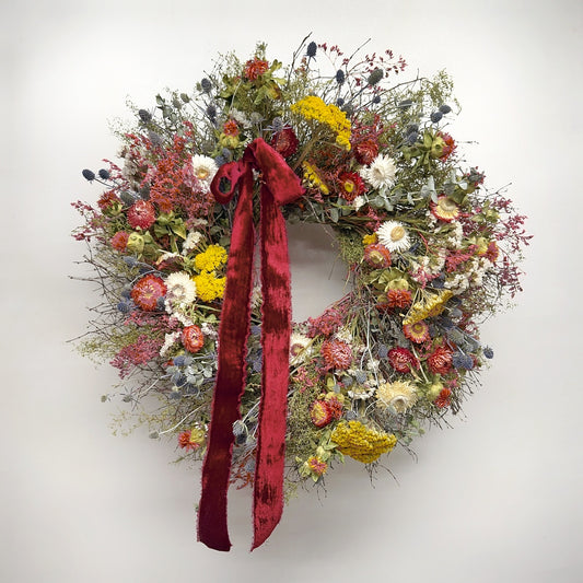 Dried Prairie Ruby Wreath