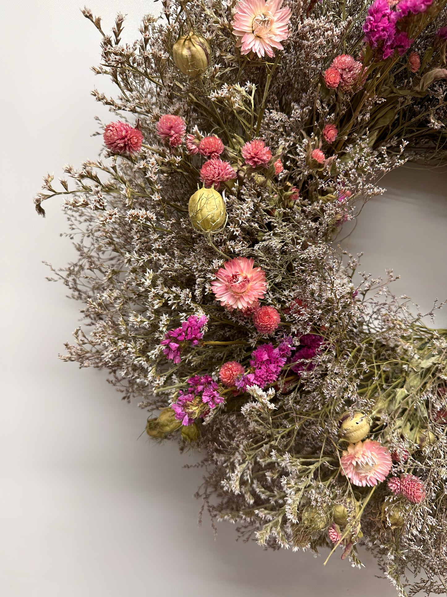 Dried Pink Botanical Wreath