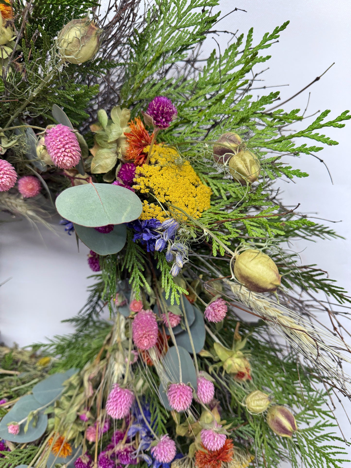 Dried Blooming Hillside Wreath