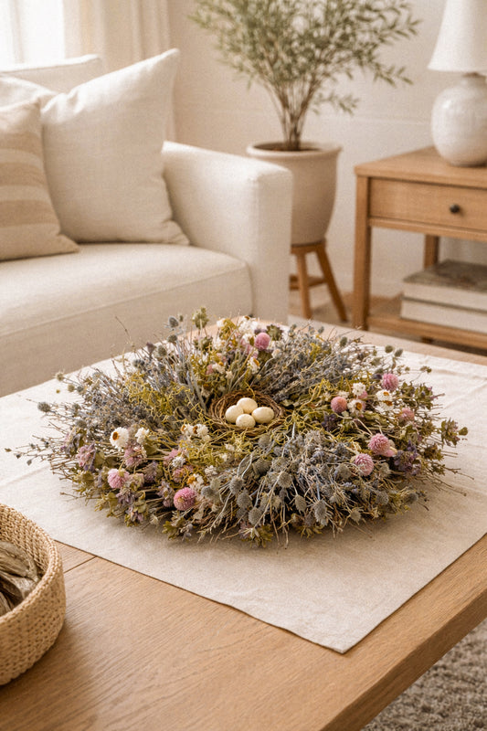 Dried Springtime Bird Nest Centerpiece