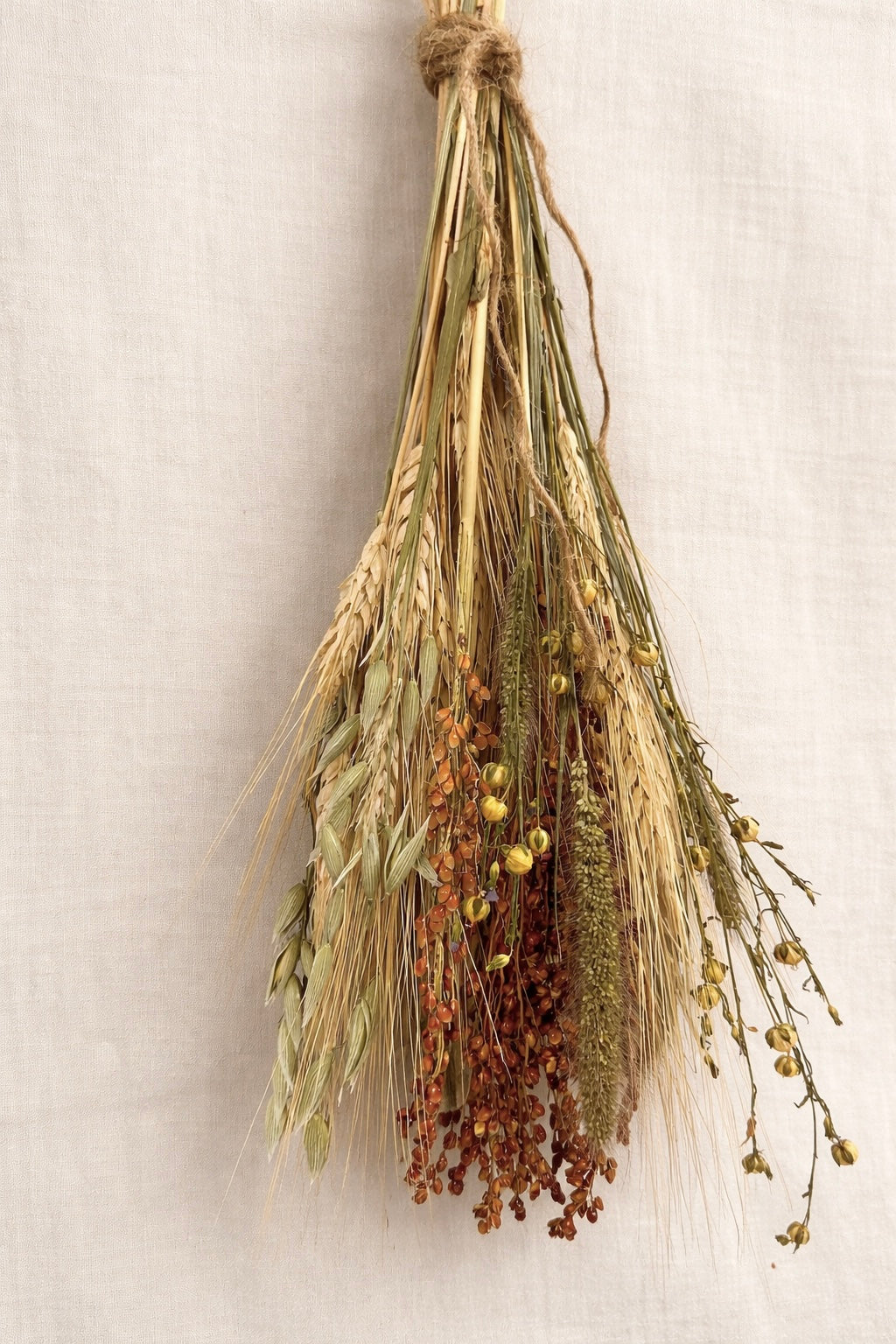 Dried Wyoming Sunset Bouquet on Weathered Wood Board