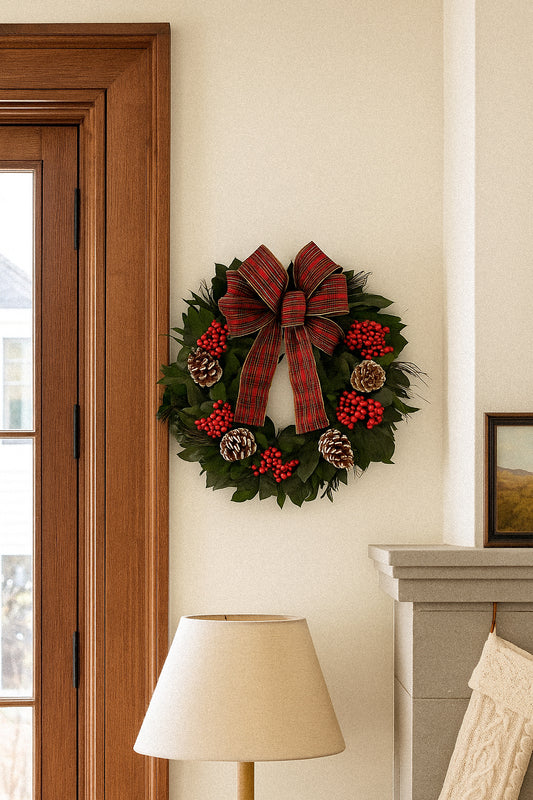 Dried and Preserved Heritage Plaid Wreath