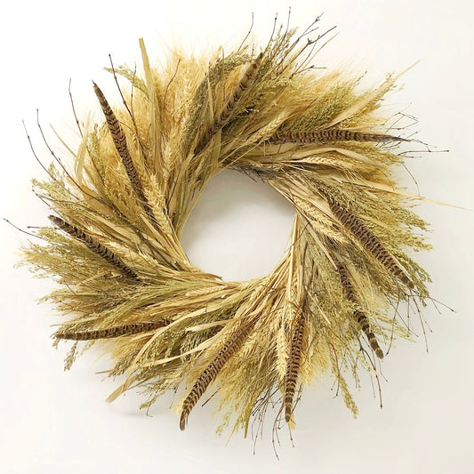 Dried Feather and Wind Wreath