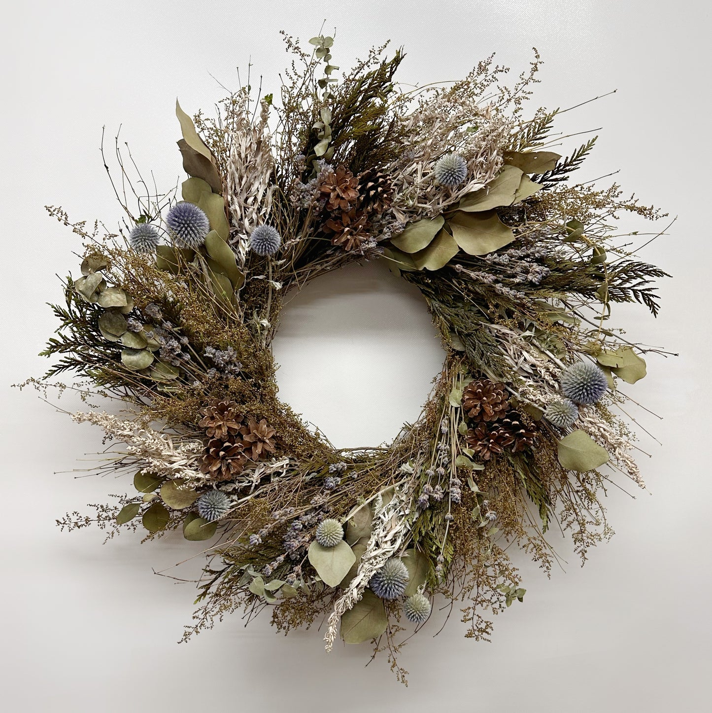 Dried and Preserved Thistle and Timber Wreath