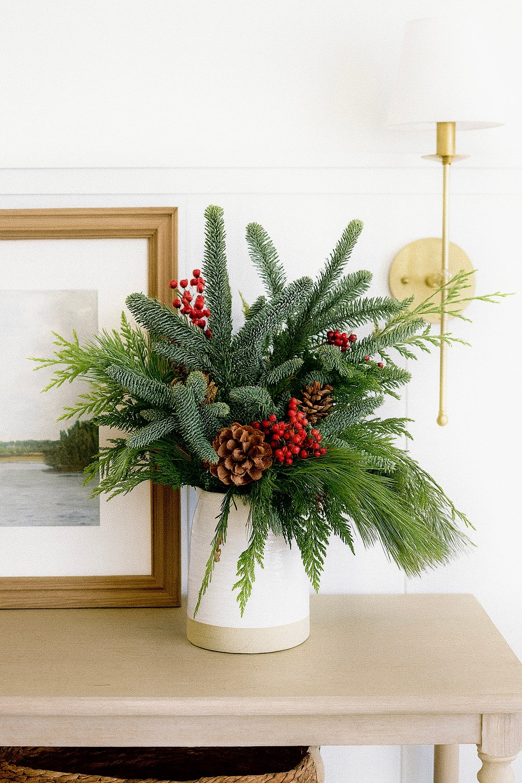 Fresh Evergreens Classic Winter Bouquet