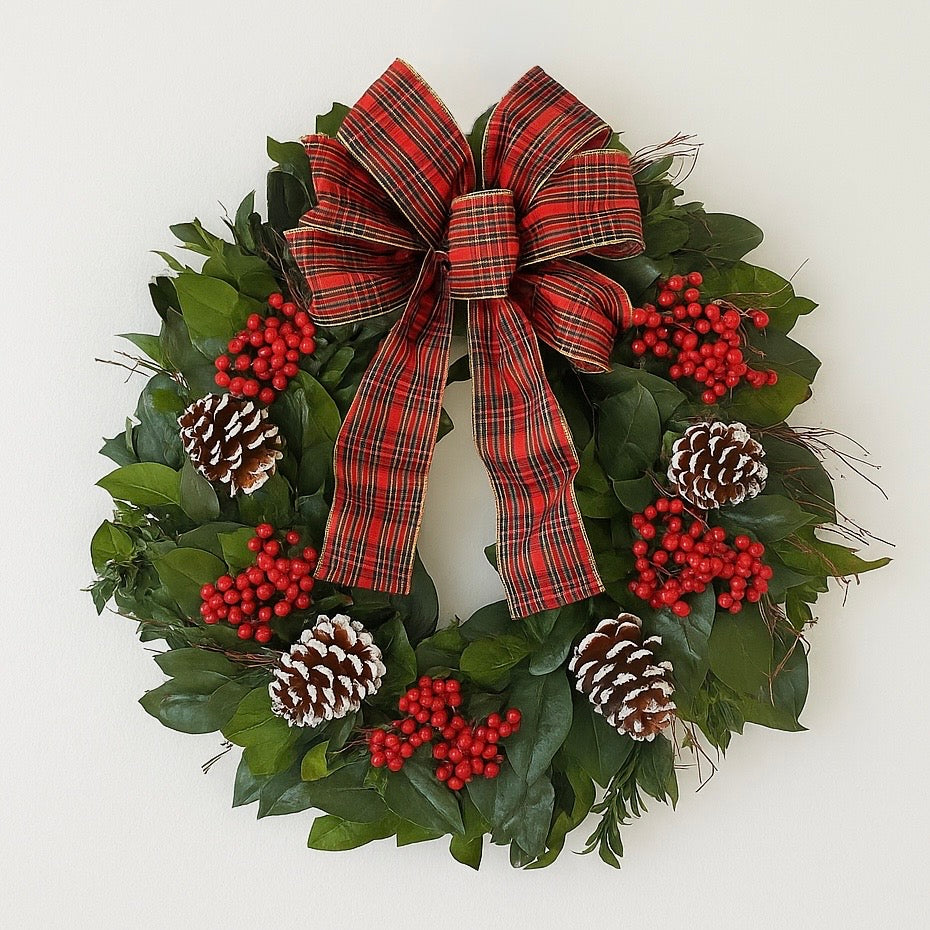 Dried and Preserved Heritage Plaid Wreath