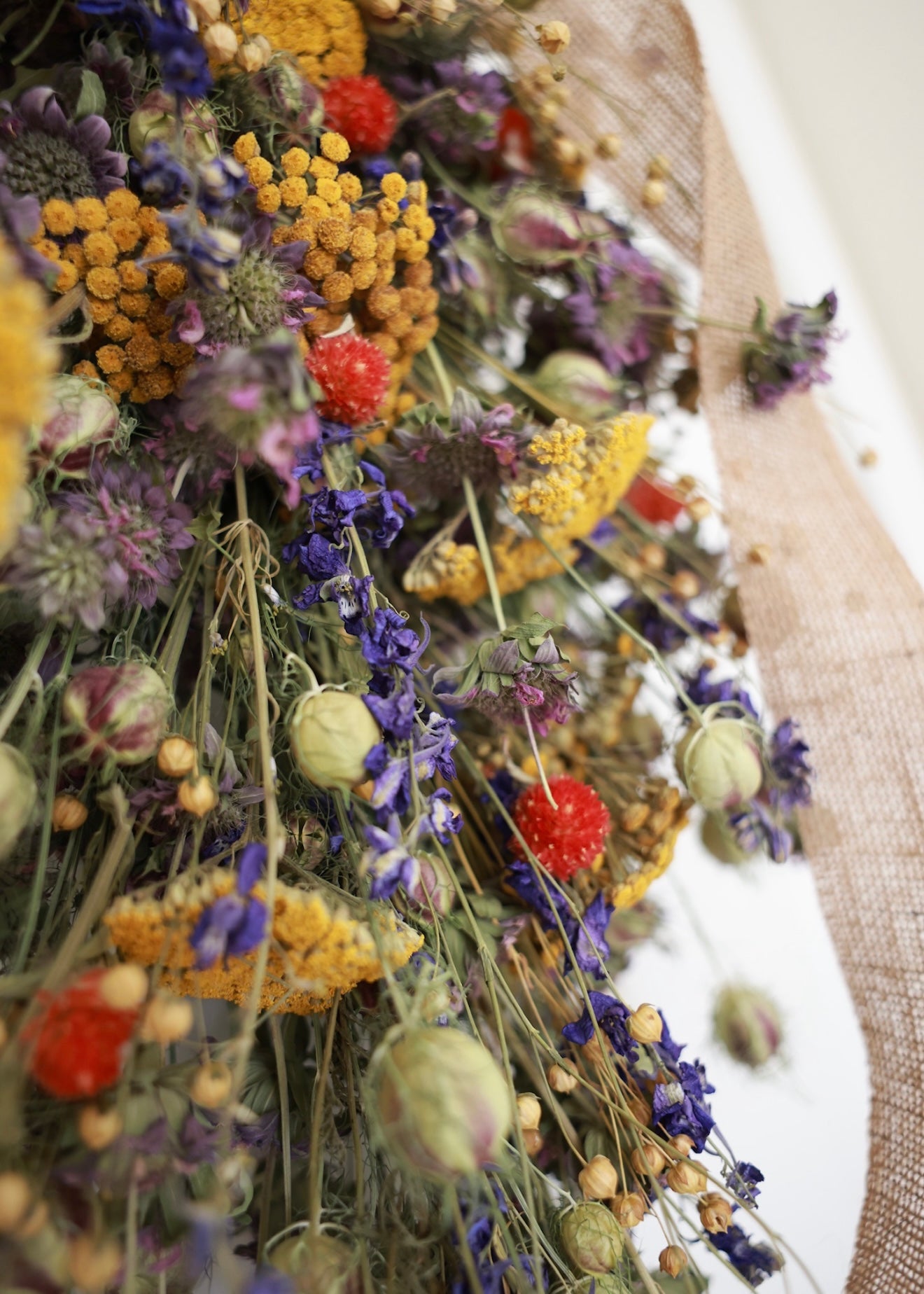Dried Swedish Everlasting Summer Door Greeter Swag