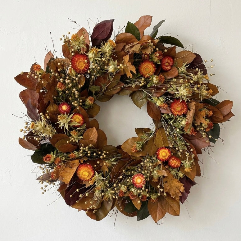 Dried and Preserved Autumnal Equinox Wreath