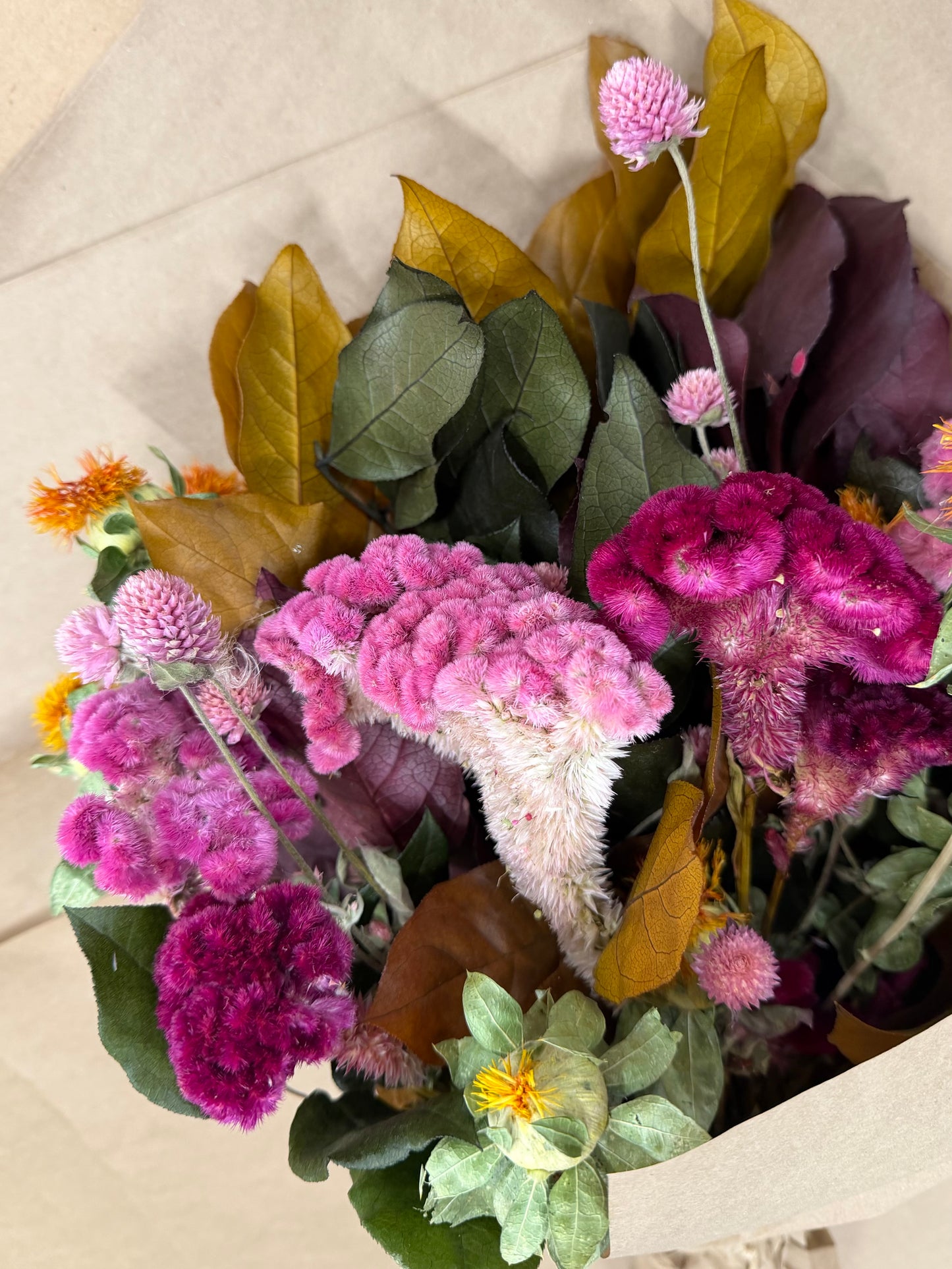 Dried and Preserved Sunset Tapestry Bouquet