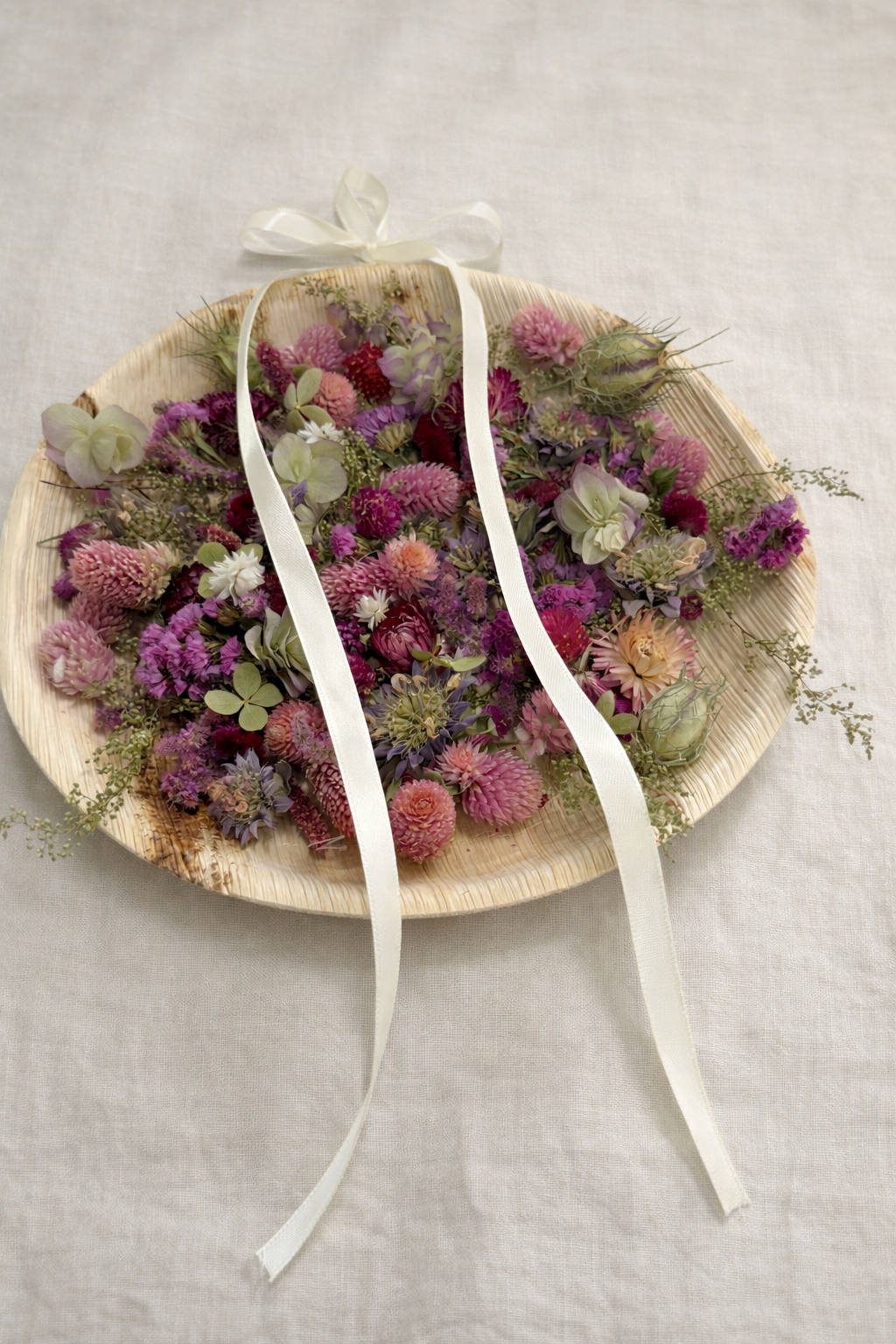 Dried Petal Floral Palm Leaf Wall Art