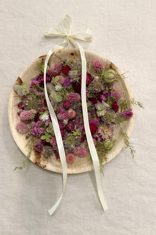 Dried Petal Floral Palm Leaf Wall Art