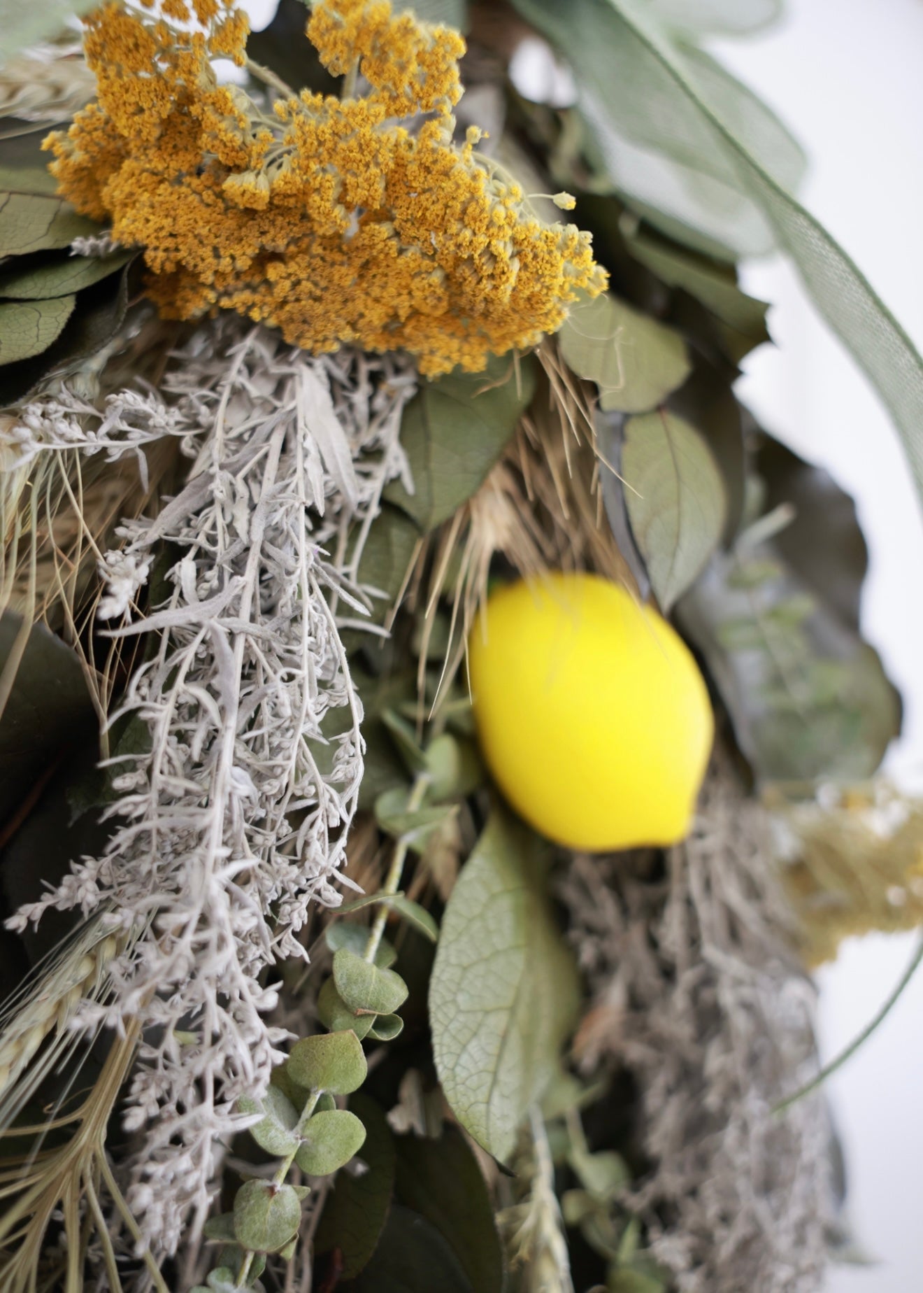 Dried and Preserved Sicilian Lemon Door Greeter Swag