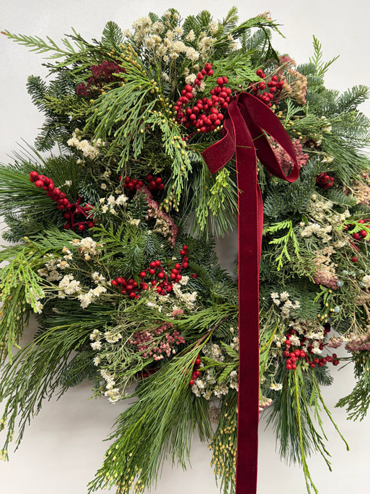 Fresh Evergreens Winterberry Fir Wreath