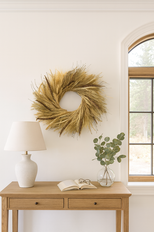 Dried Feather and Wind Wreath