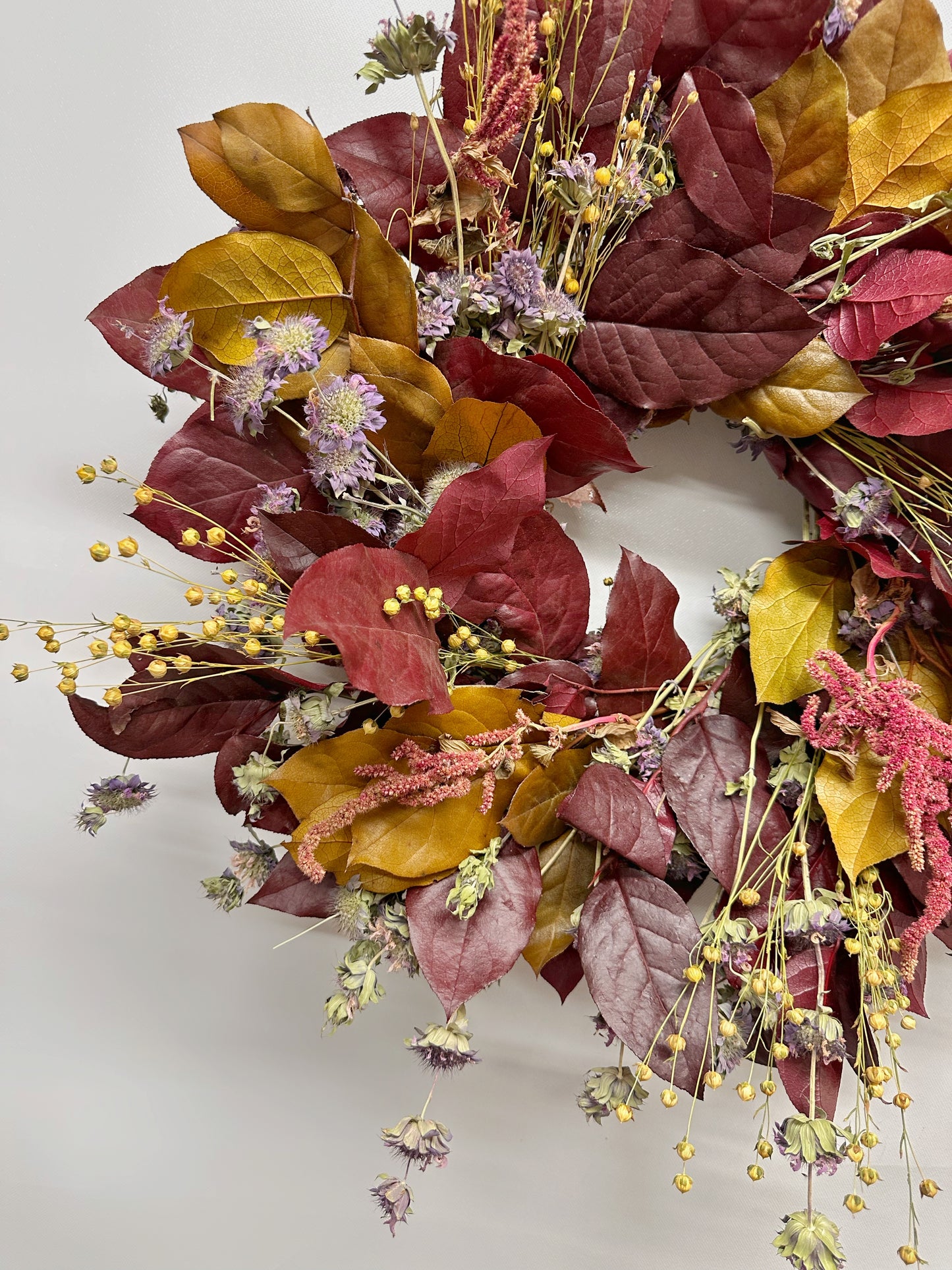Dried and Preserved Laurel Amaranth Wreath