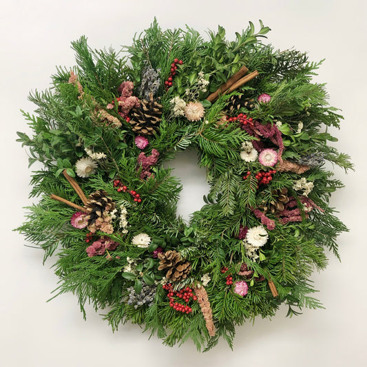 Fresh Evergreens Winter Orchard Wreath
