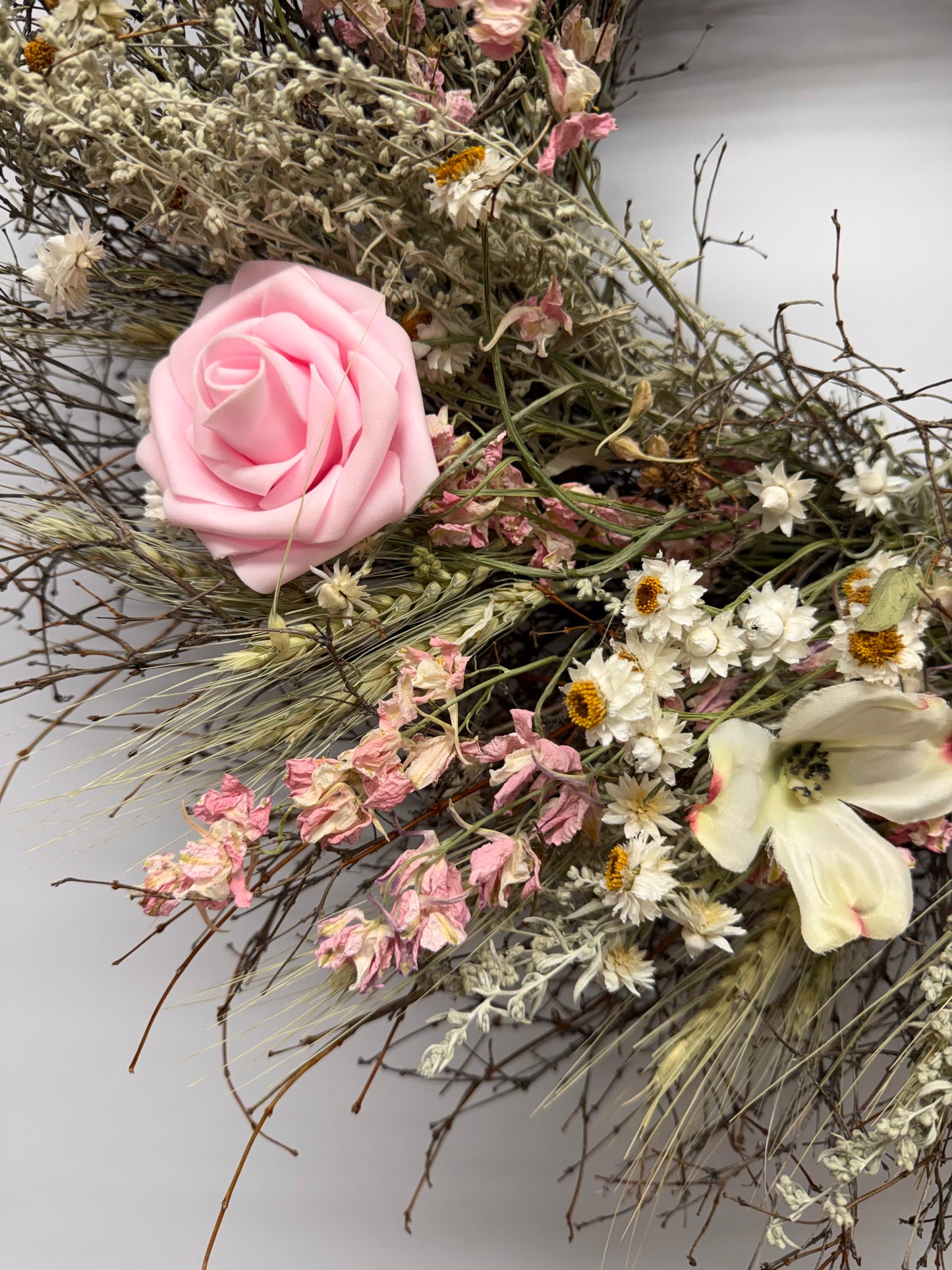 Dried Pink Gardens Wreath