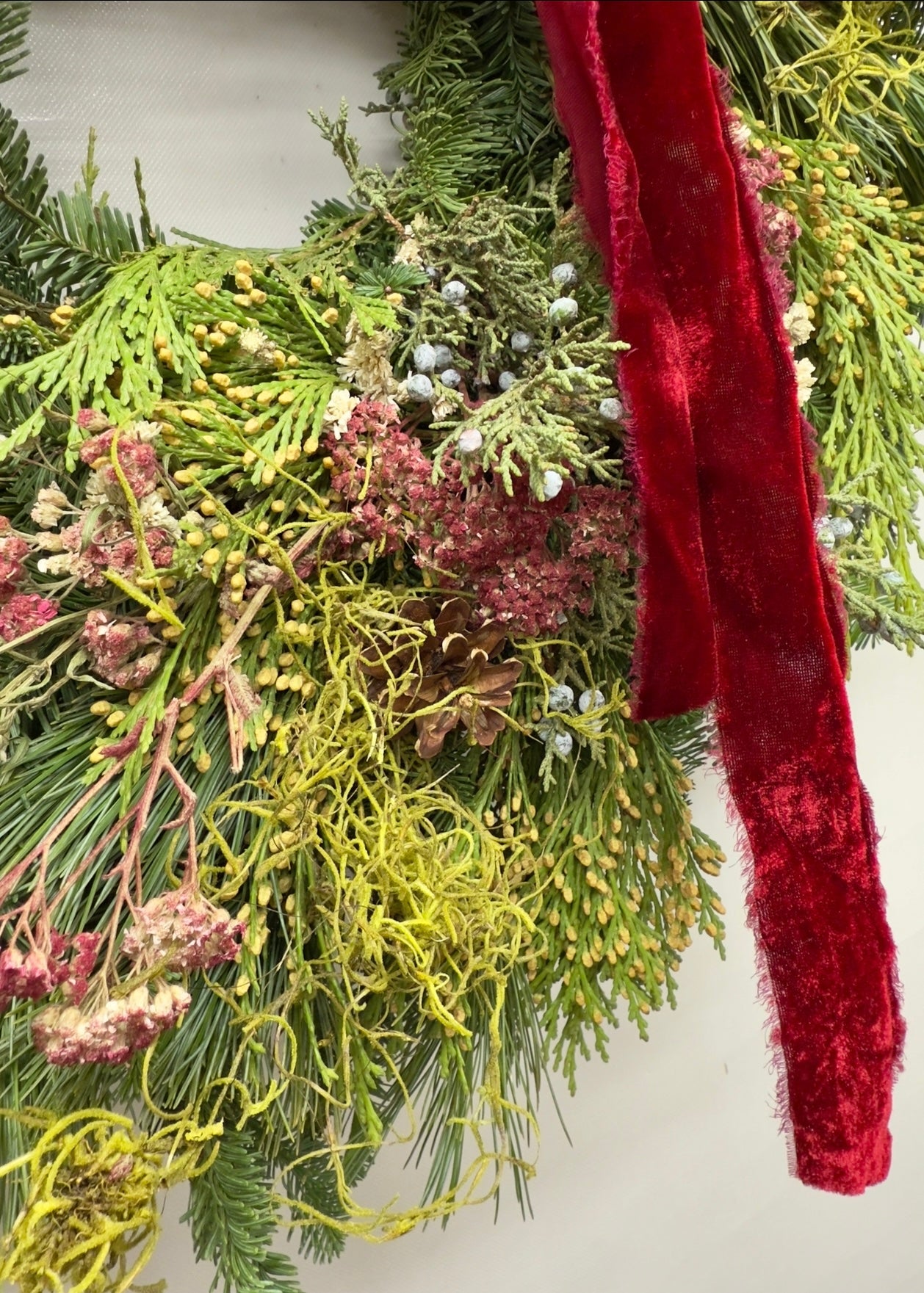 Fresh Evergreens Mossy Blush Wreath