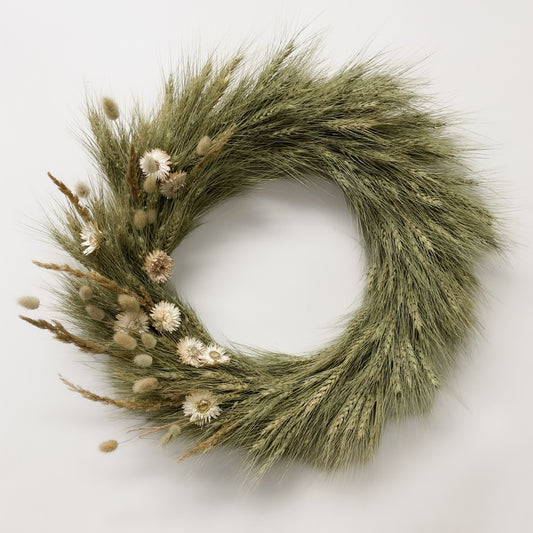 Dried Artful Wheat Wreath