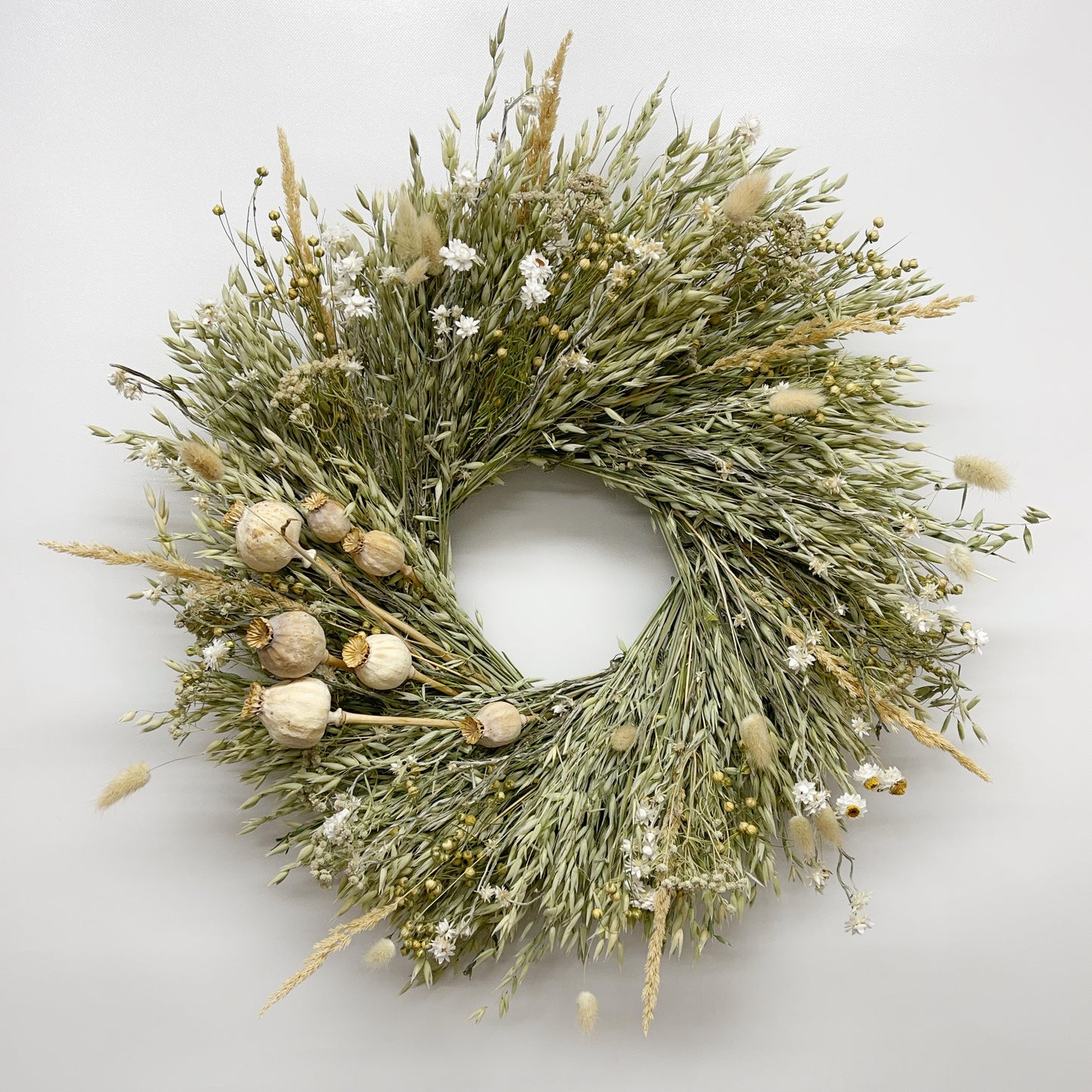 Dried Poppy and Oat Wreath