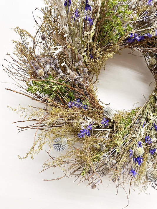 Dried Larkspur Underbrush Wreath