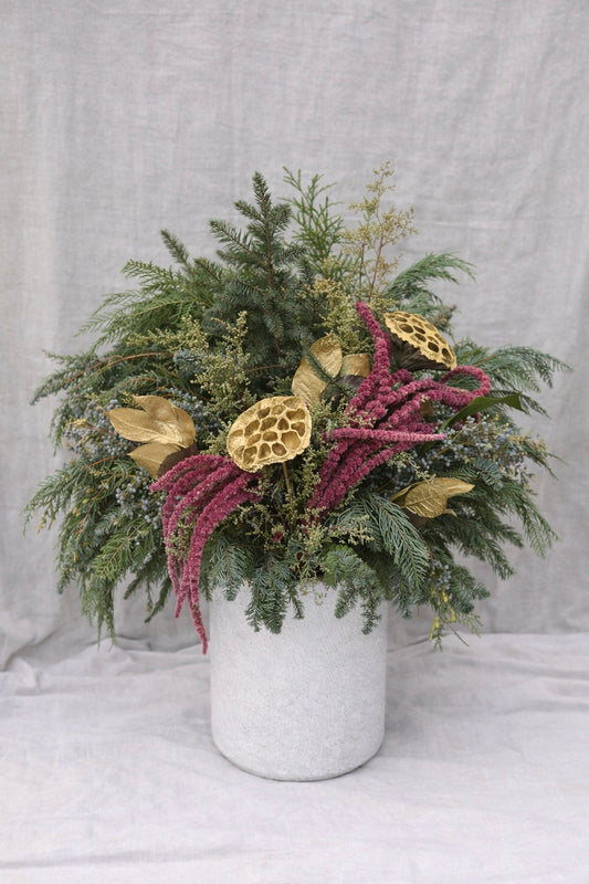 Fresh Evergreens Gilded Amaranth Decorating Greenery Box DIY Kit